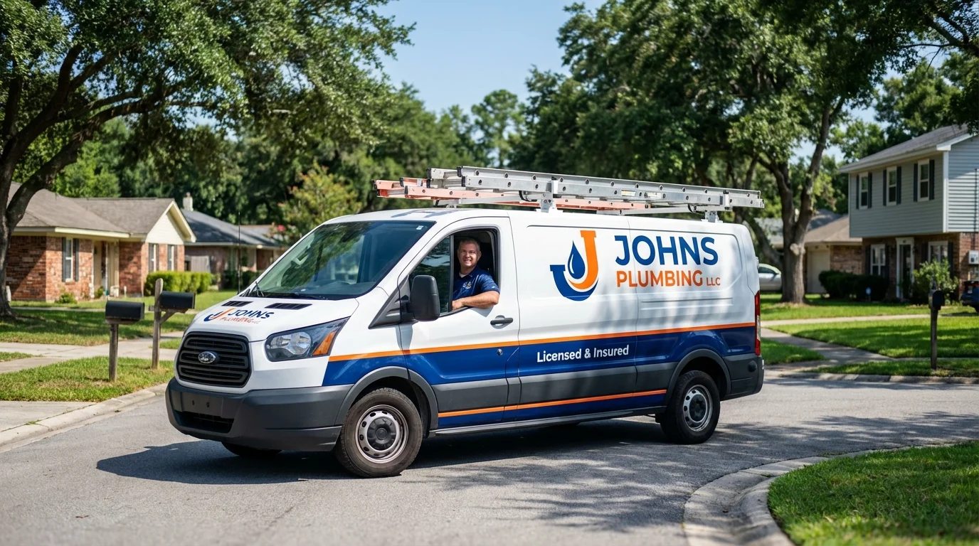 Johns Plumbing LLC service van in Wellsville, OH